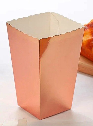 POPCORN BOX, zlatý, 6 ks, narodeninová oslava