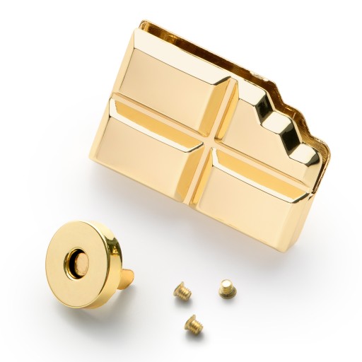 Zlatá magnetická spona na tašku, magnet 50x30mm
