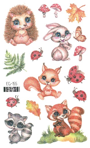 Umývateľné tetovanie pre deti GLITTER ANIMALS EG155