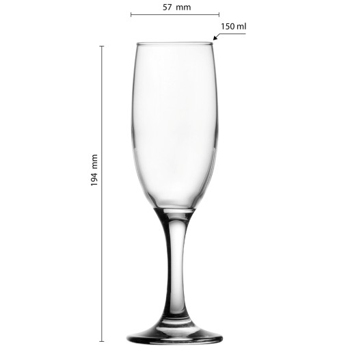 Pohár na šampanské, prosecco 150 ml