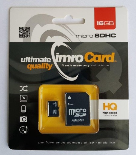 Pamäťová karta Imro 16GB microSDHC class 4 + adaptér