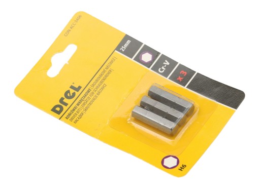 HEX ŠESTIHRÁTOVÉ HROTY H6 x 25 mm 3 kusy