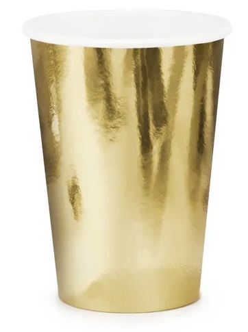 ZLATÝ PAPÍROVÝ ŠÁLK Kovový, 6 kusov, 220 ml