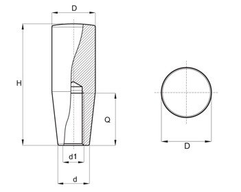 RÚČKA VALCOVÁ M5 27mm RÚČKA ÚCHYTKA RÚČKY