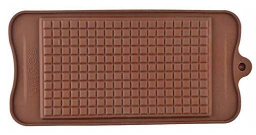 Mini silikónová forma, kocky čokolády a oblátky