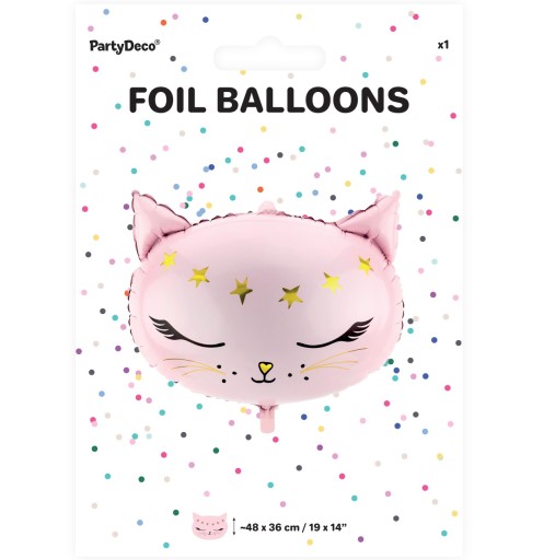 fóliový balón pre mačiatko, ružový 48x36 cm