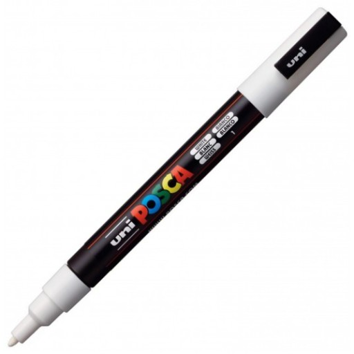 POSCA ZNAČKOVAČ PC-3M UNI S BIELOU PLAGÁTOVOU FARBOU