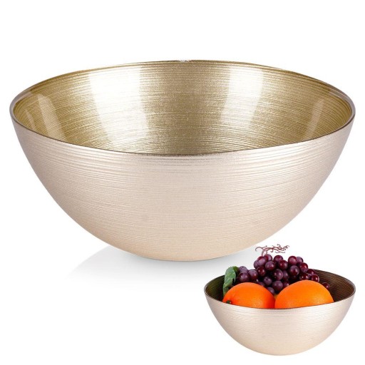Sklenená miska na šalát 15 cm, zlatá