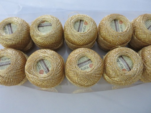 Šnúrka Camellia Yarn Art, metalizovaná, 419 zlato