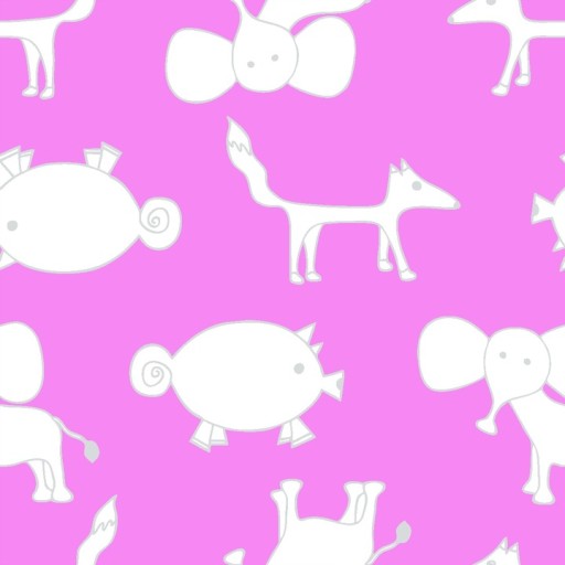 PLIENKA BAMBUSOVÁ 75X75 ZVIERATKA MAGENTA