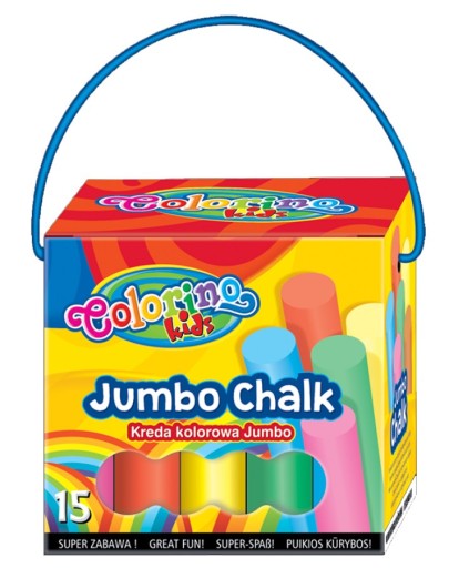 JUMBO Colorino farebná chodníková krieda 15 ks.