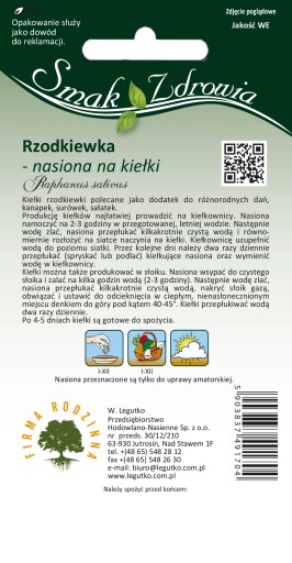 Semená klíčkov reďkovky 20g - Semená - W. Legutko