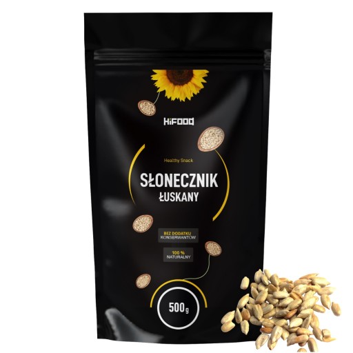 LÚPANÉ slnečnicové semienka 500g HiFOOD nesolené nepražené PREMIUM