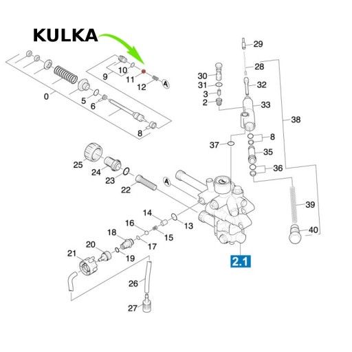 Gulička na ventil G200 9,6mm Karcher HD 1090 7/18