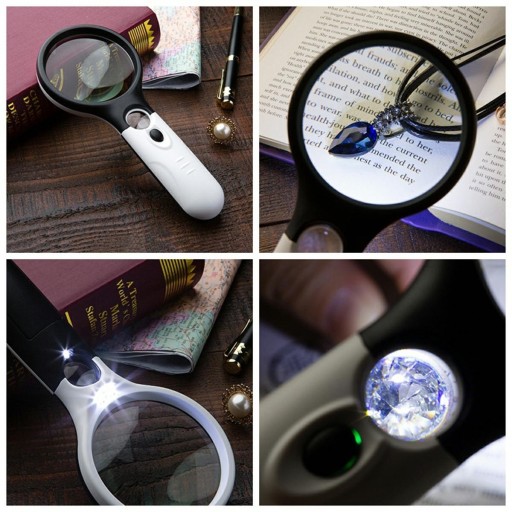 RUČNÁ LUPOVAČKA LED PODSVIETENIE 3x 45x