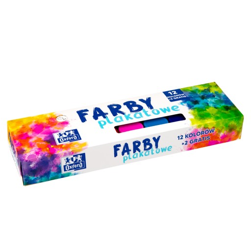 OXFORD SCHOOL FARBY NA PLAKÁT 20ml 12 FAREB PLASTICINE 12 farieb ZADARMO