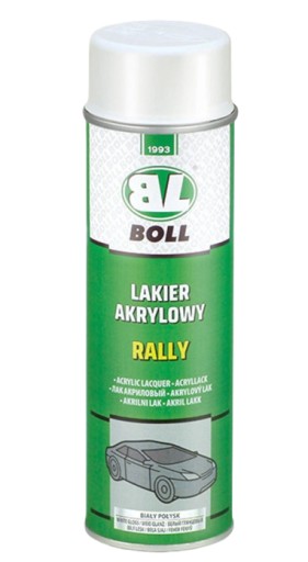 BOLL biely lesklý rally akrylový lak - sprej
