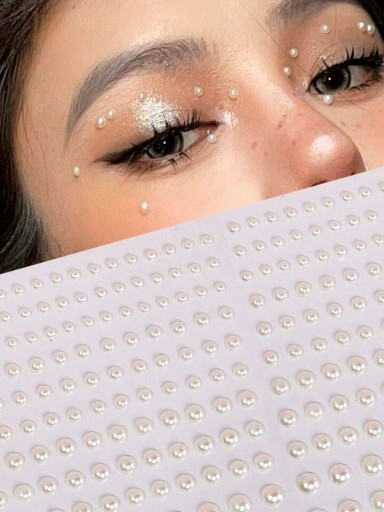 NÁLEPKY KRYŠTÁLOV NA TVÁR PERLY PERLY DIAMANTY 3D LÍČENIE OČÍ vlasy