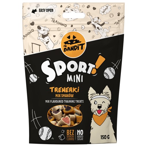 Cvičiteľské maškrty, maškrty, mix chutí, Mr. Bandit Sport Mini 150g