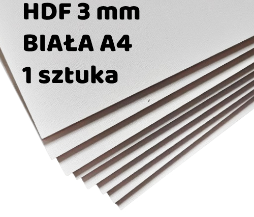 HDF doska 3mm, formát A4, Biela - 1ks