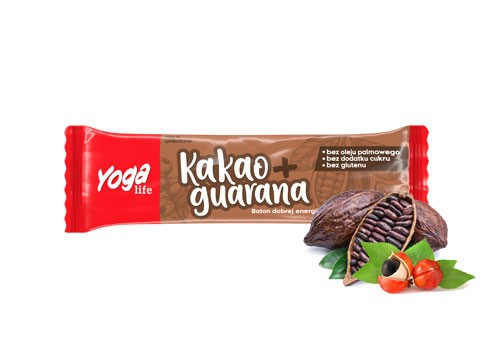 DATLOVÁ TYČINKA KAKAOVÁ S GUARANOU, BEZLEPKOVÁ 50 g - JOGA LIFE
