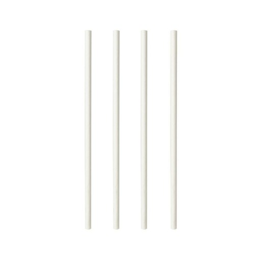 Hrubé biele papierové slamené trubice 8 mm 25 cm 100x