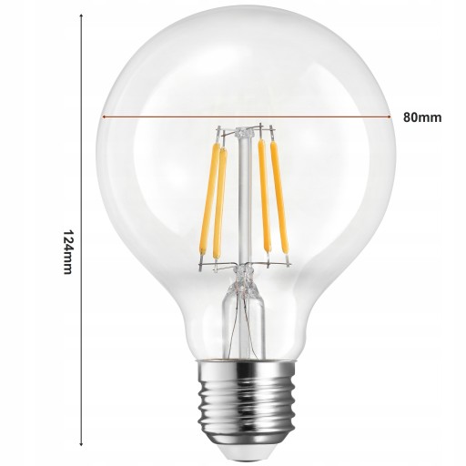 LED žiarovka E27 G80 Filament Edison Decorative 6W NW