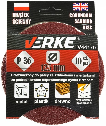 DISKOVÝ BRÚSNY DISK S BRÚSNYM KOTÚČOM NA VELCRO SADR P36 125MM 10 KS