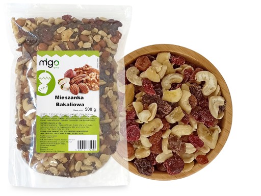 Sušené ovocie a orechy MIX - MIX sušeného ovocia a orechov - 500g - MIGOgroup