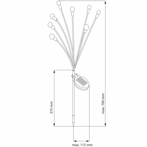 Solárna lampa Púpavové gule Záhradné gule 70cm + Twilight Senzor