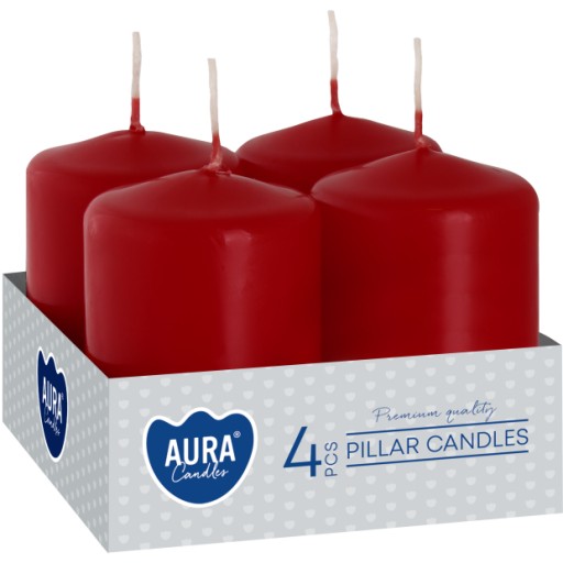 BISPOL Aura sviečka votívna 7H 6CM SW40/60 BURGUNDY 4 ks.