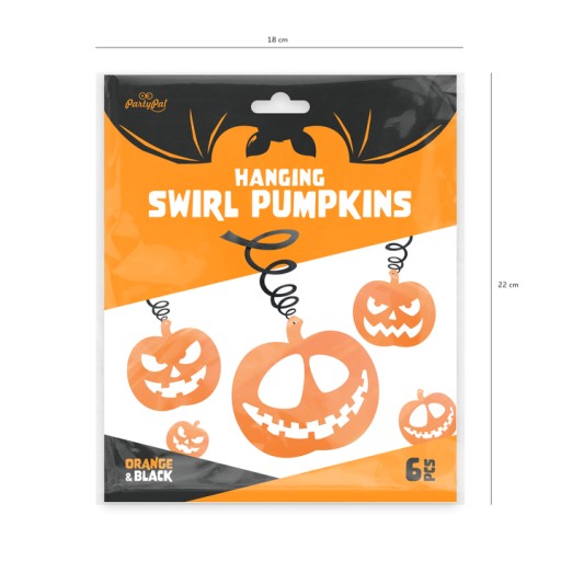 Vŕtacie tekvicové ozdoby Halloweenske ozdoby 1m 6ks.