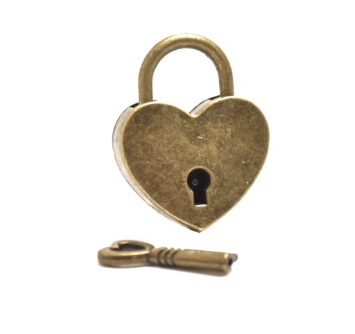 MINI LOVE LOCK PRE MOSTOVÉ MALÉ MOSADZNÉ SRDCE