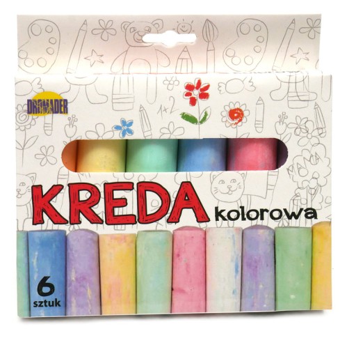 chodníková krieda 6 farieb Jumbo Dromader