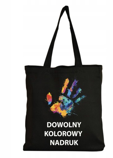 Eco bavlnená taška cez rameno Shopper Eco Black 38x42 cm 140g