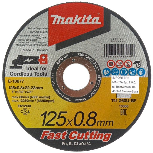 MAKITA SUPER TENKÝ REZNÝ KOTÚČ NA KOV 125x0,8