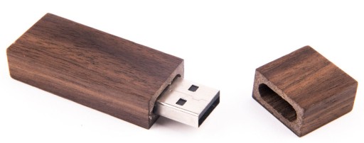 Drevený kľúč Pendrive tmavý orech úzky 1 GB