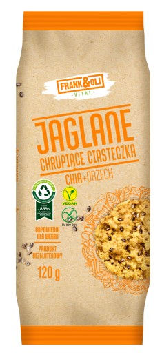 FRANK&OLI Jáhlové sušienky s orechmi a chia 120g, vegánske, bezlepkové