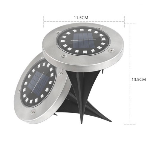 Solárna záhradná pozemná lampa, teplá oceľ, biela, 16 LED, odolná