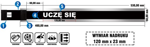Reflexný pásik s gumičkou, potlač