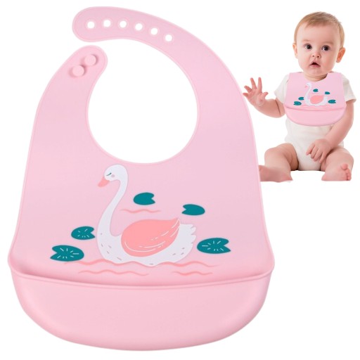 SILIKÓNOVÝ PODPREDNÍK s vreckom RUŽOVÝ s LABUŤOU 24-32 cm