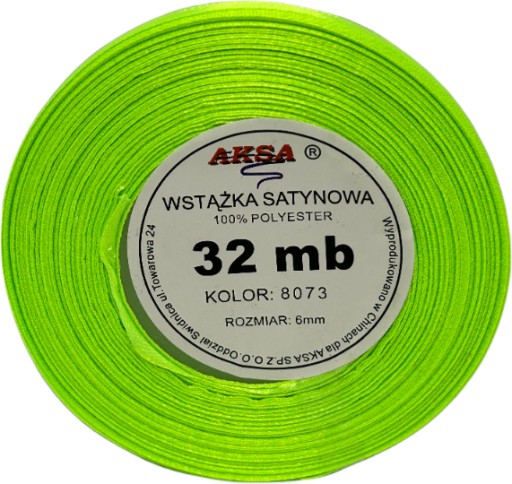 Saténová stuha 6mm Farba: Žiarivá ZELENÁ 8073