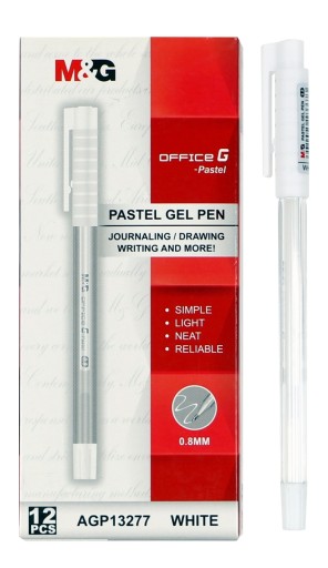 Biele gélové pero OfficeG 0,8 mm MG