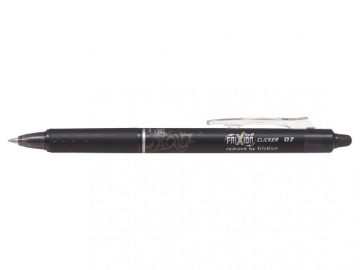 Guľôčkové pero Frixion Clicker, stierateľné pero - Pilot - čierne, 0,7 mm
