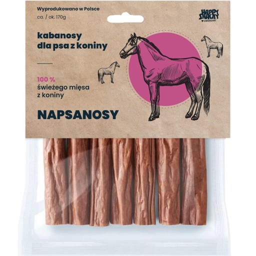 Happy Snacky Napsanosy Kabanosy Koń Konina 7 ks