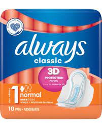Always Classic 1 Normálne hygienické vložky s krídelkami, 10 ks