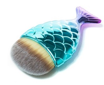 RYBKA štetec na make-up na odstránenie prachu Tyrkysová