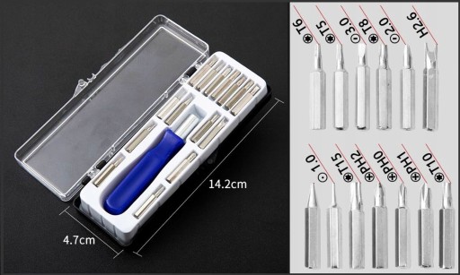 SADA PRESNÝCH SKRUTKOVACÍCH BITOV TORX 16 kusov