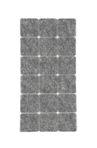 Samolepiace plstené podložky, sivá 25x25mm x18
