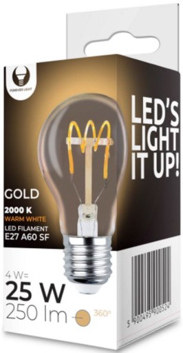 E27 LED žiarovka DEKORATÍVNA 4W 2000K EDISON